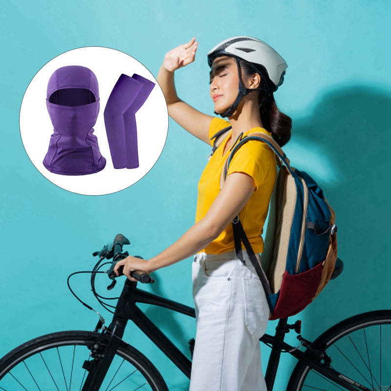 Set 2 Khẩu Trang Che Phủ Cổ / Tay Áo Khăn Quàng Cổ Chống Tia UV Chống Gió Bảo Vệ Mặt Cho Nam Và Nữ