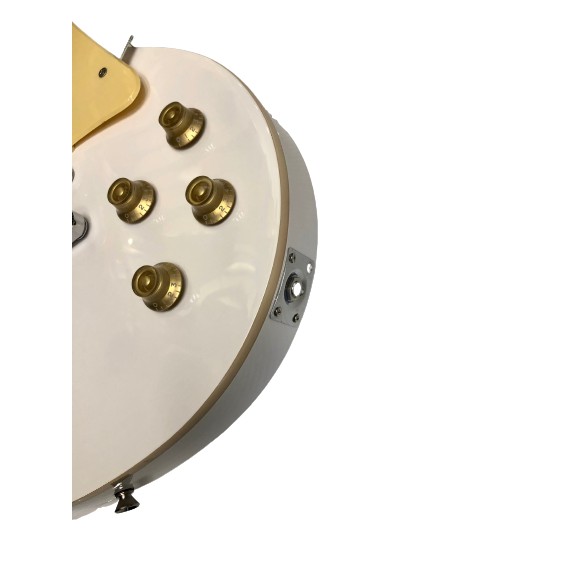 Guitar điện Saiger 2 mobin xịn màu trắng