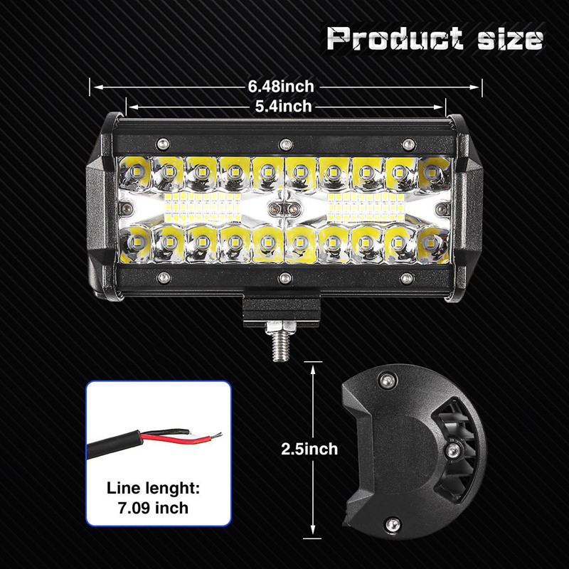 Thanh đèn LED trợ sáng 7 inch 120W chuyên dụng cho xe hơi , xe tải