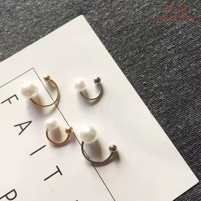 Khuyên Tai Dạng Xoắn Đính Ngọc Trai Phong Cách Retro Pháp