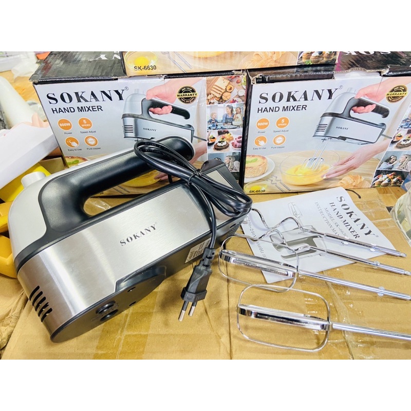 Máy Đánh Trứng Đánh Kem Nhồi Bột Cầm Tay Sokany Đa Năng Siêu Mạnh 800W Cao Cấp Nhào Trộn Bột Tốt Nhất - SK6630