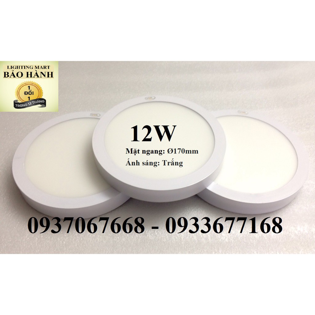 Đèn mâm nổi tròn 12W ánh sáng trắng