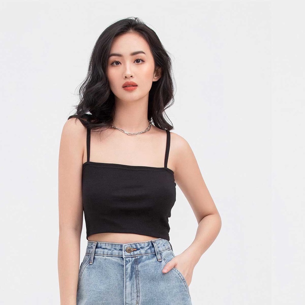 Áo Hai Dây Nữ RENEE - Áo Croptop Sợi Bún To Không Đệm Dáng Ngắn Vải Cotton Borip Co Giãn - AF1 | BigBuy360 - bigbuy360.vn