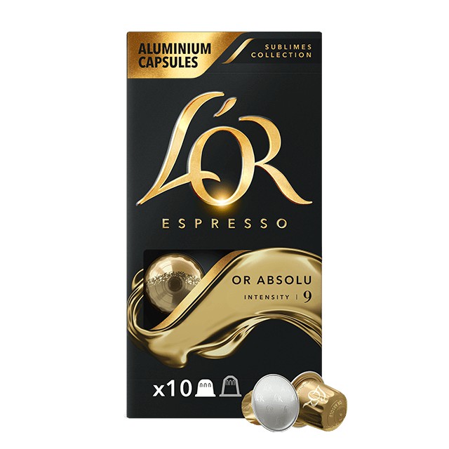 Viên nén cà phê Nespresso compatible L'OR - Espresso ABSOLU - Hộp 10 coffee capsules