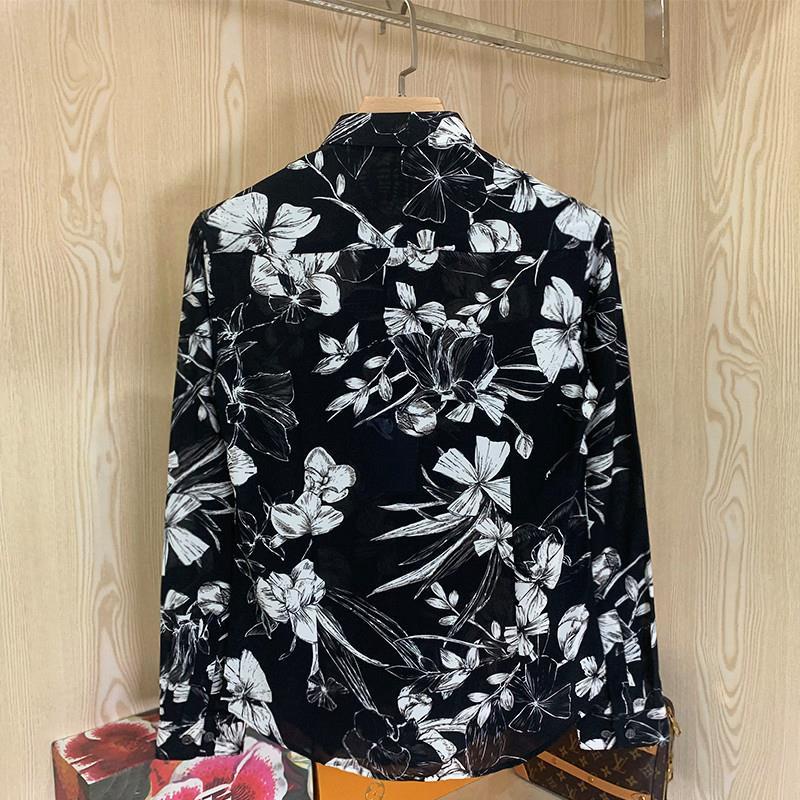 Áo Sơ Mi Tay Dài Họa Tiết Hoa Thời Trang Cho Nam