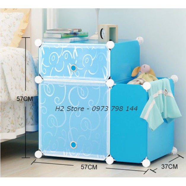 [SIÊU HOT] TỦ NHỰA LẮP GHÉP MINI ĐẦU GIƯỜNG 1 Ô TO + 1 Ô NHỎ + 1 Ô VÁCH CỬA TRẮNG TRONG ĐỂ ĐỒ ĐA NĂNG THÔNG MINH