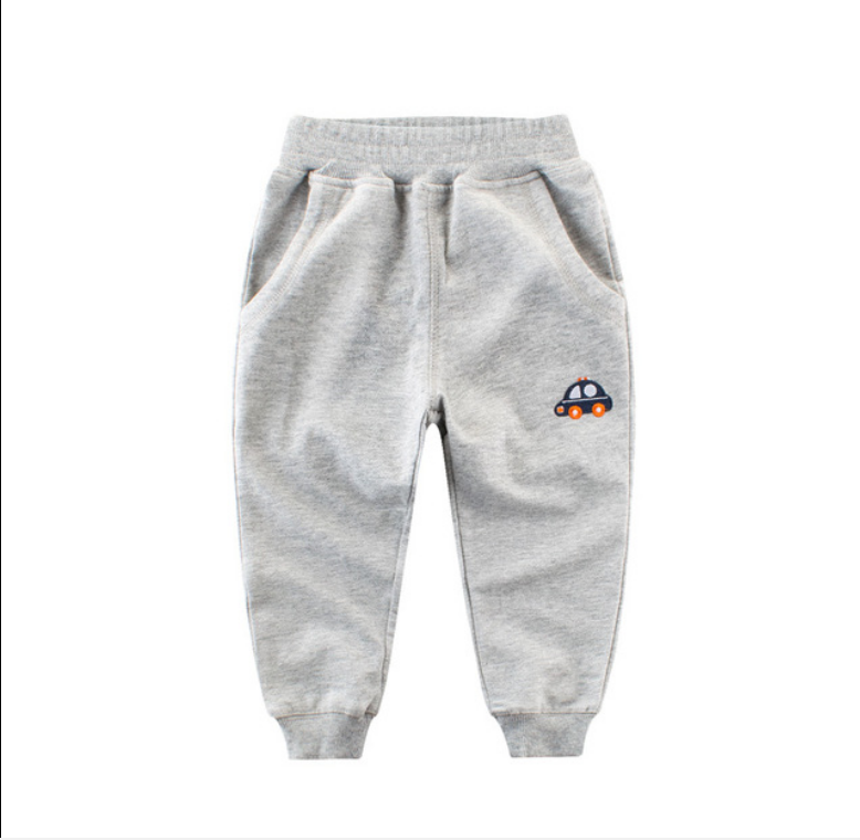 Children's Trousers Sweatpants Car Pattern Drawstring Pants Autumn and Winter Outfits In Stock