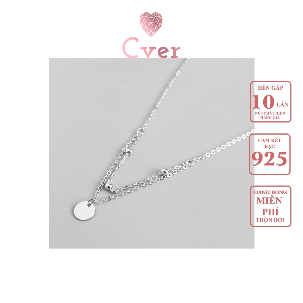 Lắc chân bạc Cver Silver S925 hai tầng chi tiết bi bạc nhỏ đơn giản, nhẹ nhàng, nữ tính LC-E212