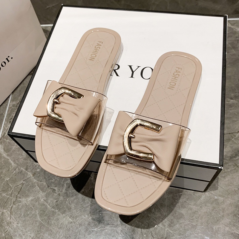 Dép Sandal Đế Bằng Đính Nơ Thời Trang Mùa Hè 2022 Dễ Phối Đồ Cho Nữ CHZK050