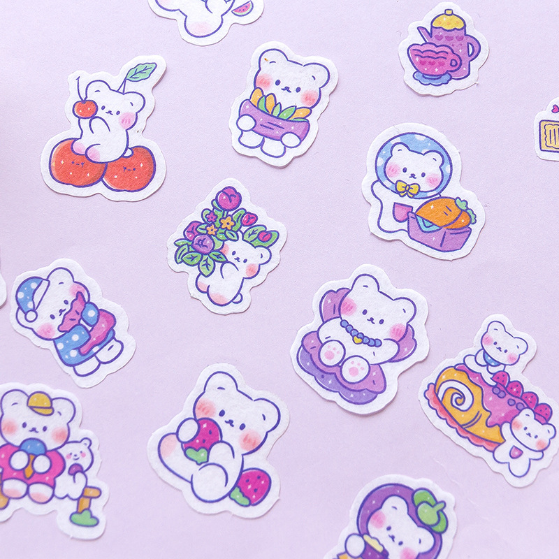 Suuuny Bộ 40 Sticker Miếng Dán Hình Gấu Dễ Thương Dùng Trang Trí Nhật Ký