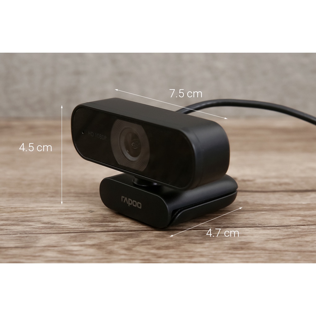 Webcam máy tính Rapoo C260 FullHD 1080p tích hợp mic khử ồn hình ảnh sắc nét - Bảo hành chính hãng 24 Tháng