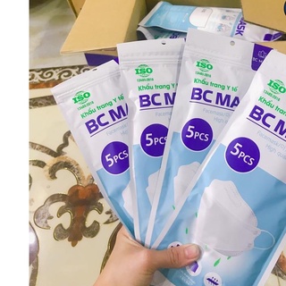 Set 5 khẩu trang 4 lớp kf94 bc mask chống bụi mịn và kháng khuẩn hàng cao cấp