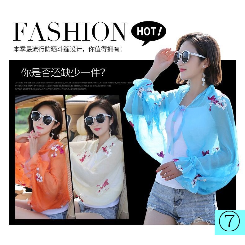 Áo Choàng Chống Nắng Vải Chiffon Tay Lửng Thoáng Khí Dành Cho Nữ 2022