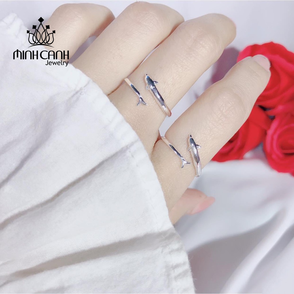 Nhẫn Bạc Nữ Hình Cá Heo Trơn - Minh Canh Jewelry