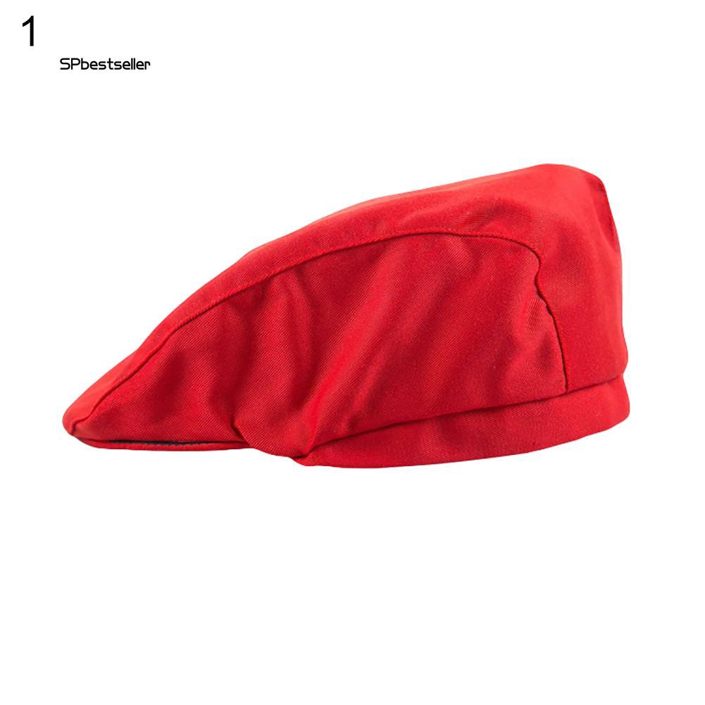 Mũ nồi họa tiết màu trơn/caro/sọc/thức ăn cho đầu bếp/bồi bàn chuyên nghiệp kích thước 10x5x5cm