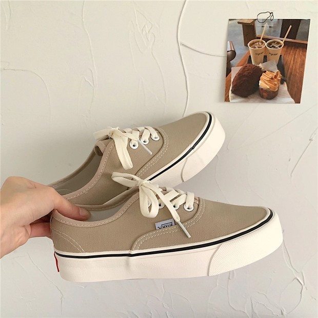 Order Giày sneaker ulzzang dáng vans basic phối màu nâu vintage độc lạ hot trend