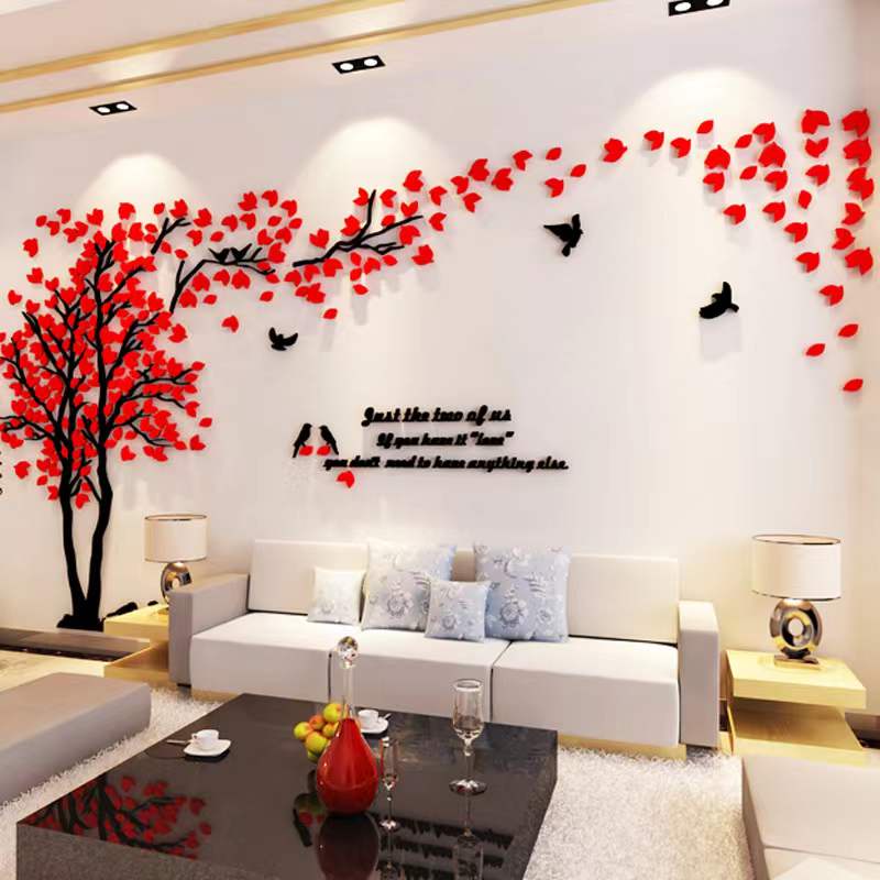 Tranh dán tường mica 3D - Cây tình nhân trang trí phòng khách, phòng ngủ, spa, khách sạn, quán cafe