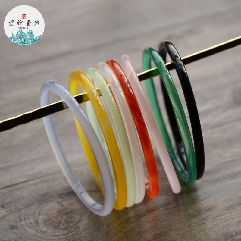 Vòng Đeo Tay Mã Não Tự Nhiên Đường Kính Trong 54mm Phong Cách Cổ Điển 100260