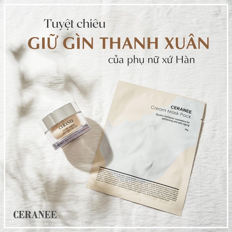 Combo kem filler dưỡng trắng da, xóa thâm nám, chống lão hóa, căng bóng da chuẩn Hàn mặt nạ thạch dừa& Cream Ceranee