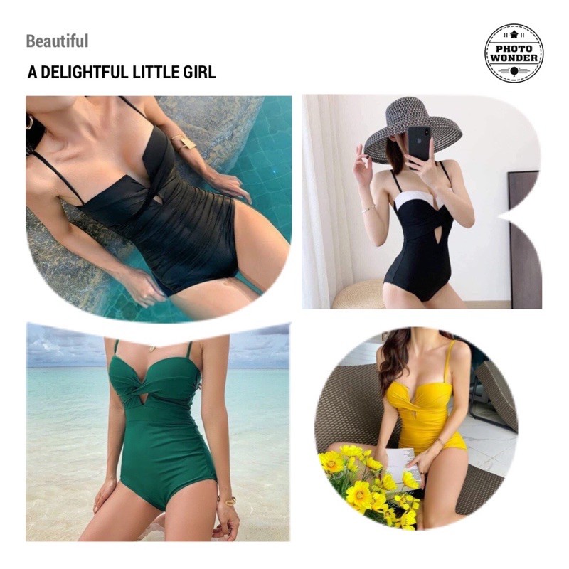 Bikini biển liền mảnh ❤️ Siêu hót ❤️ Bộ đồ bơi nữ kết hợp mút siêu nâng, sexy | BigBuy360 - bigbuy360.vn