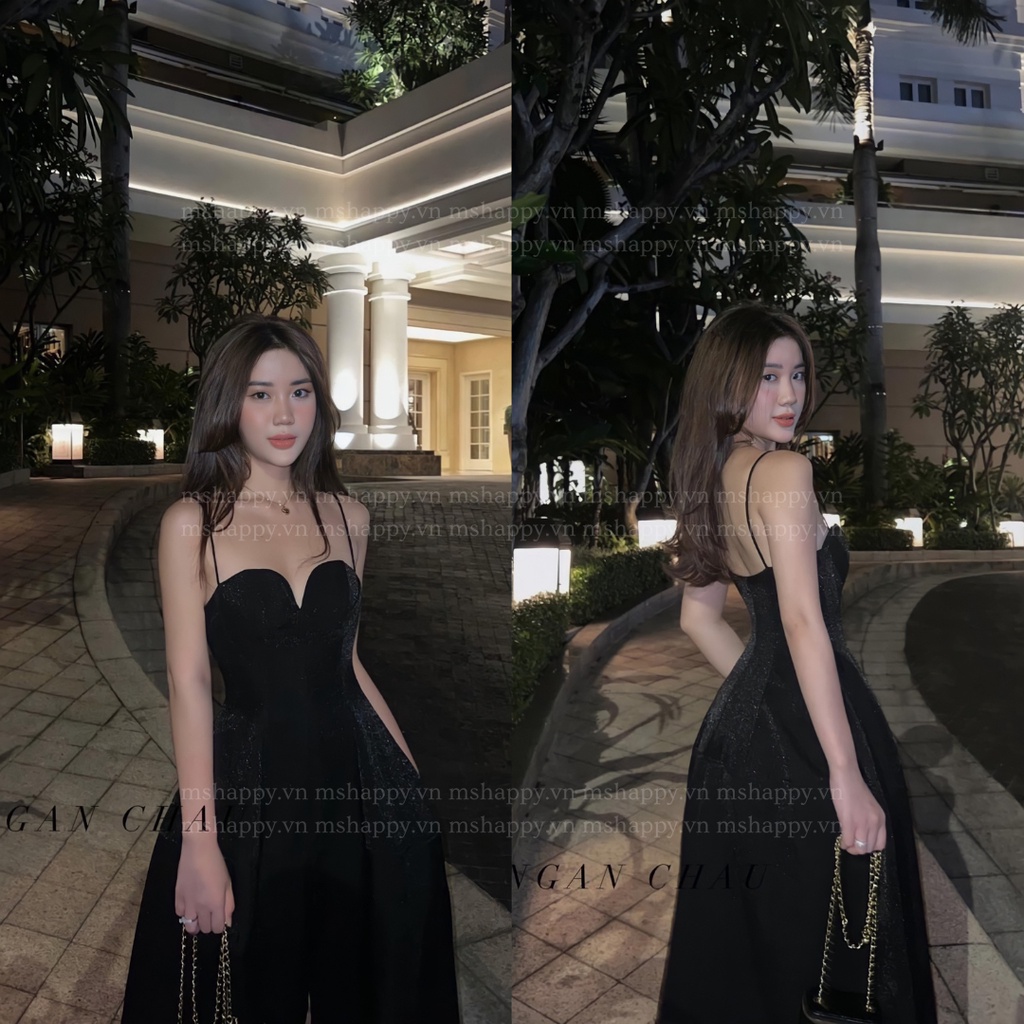 Đầm thiết kế cao cấp 2 dây cúp ngực mshappy.vn