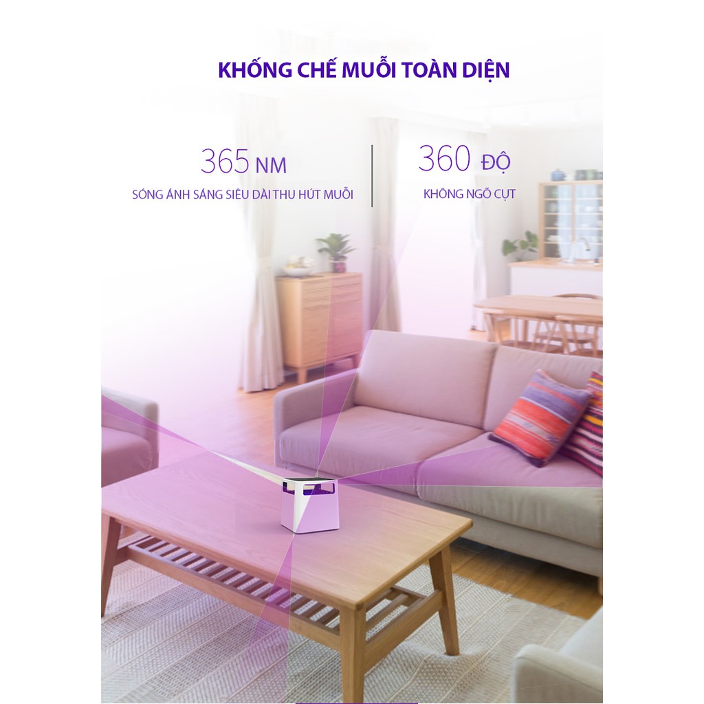 Đèn bắt muỗi diệt côn trùng  thông minh-Bẫy muỗi khoa học diệt muỗi vật lý- Gió lốc mạnh cuốn  diệt muỗi toàn diện