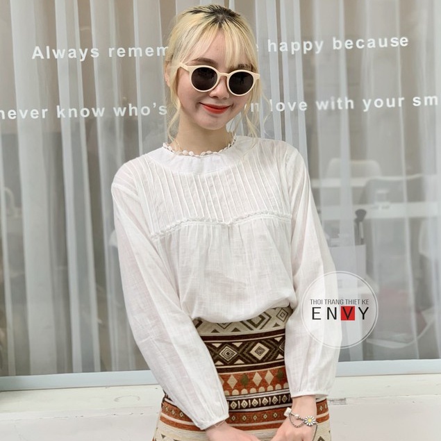 Áo Babydoll Linen Cotton Xếp Li ENVY - A61