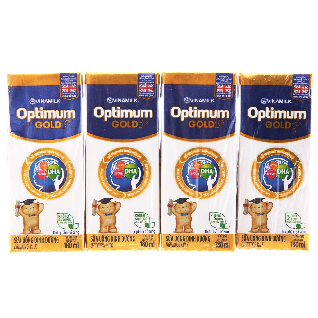 LỐC 4 HỘP SỮA BỘT PHA SẴN OPTIMUM GOLD 180ML