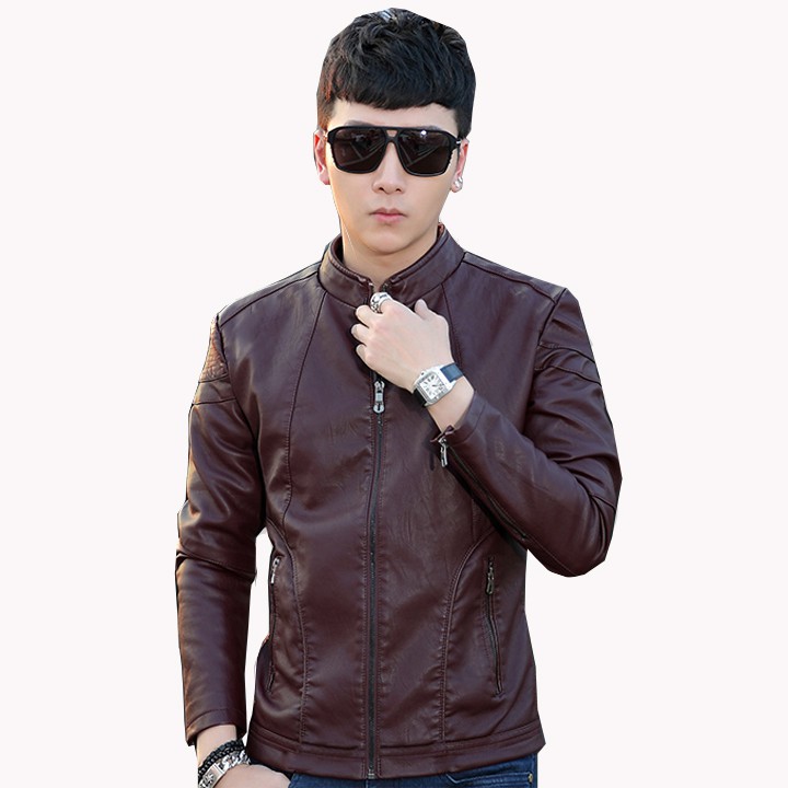 ÁO KHOÁC DA NAM LÓT LÔNG CAO CẤP AD14-ĐEN