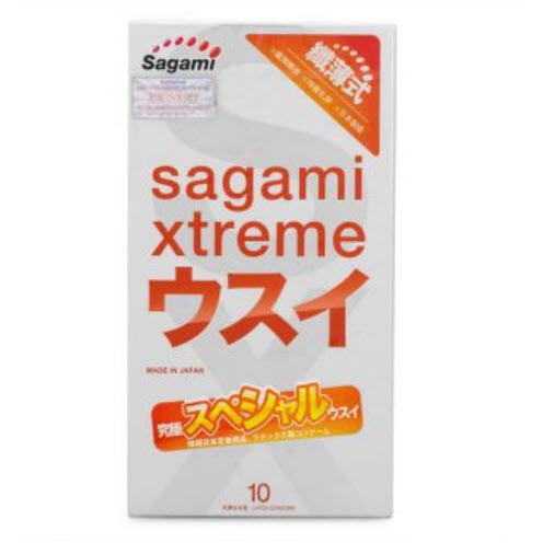 Bao cao su Sagami Xtreme Super Thin siêu mỏng không mùi cao cấp hộp 10 bao - Mummart