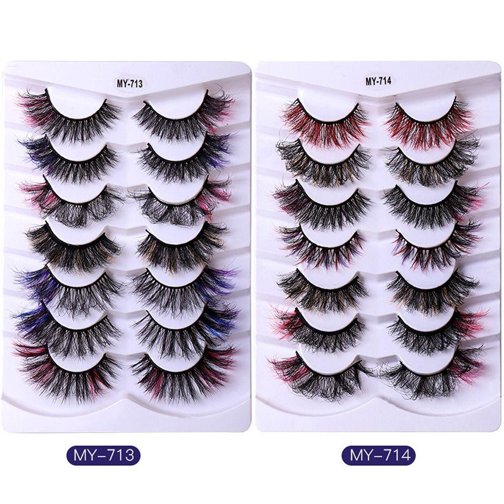 Lông Mi Giả Dày Dặn Nhiều Màu Sắc Trang Điểm Cho Nữ