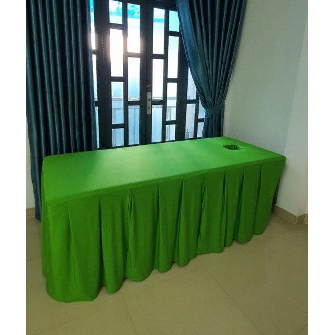 Ga giường Spa thun viền bèo nhiều màu sắc