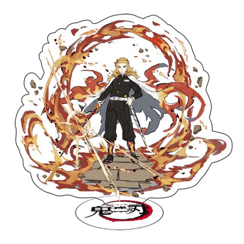 Mô hình nhân vật anime Demon Slayer Kimetsu No Yaiba Rengoku Kyoujurou làm từ acrylic kích thước 15cm