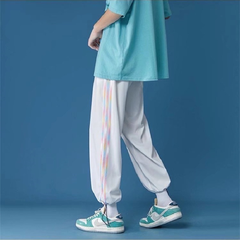 Quần Dài Thể Thao Kẻ Sọc Hai Bên Phong Cách Nhật Bản Cho Nam