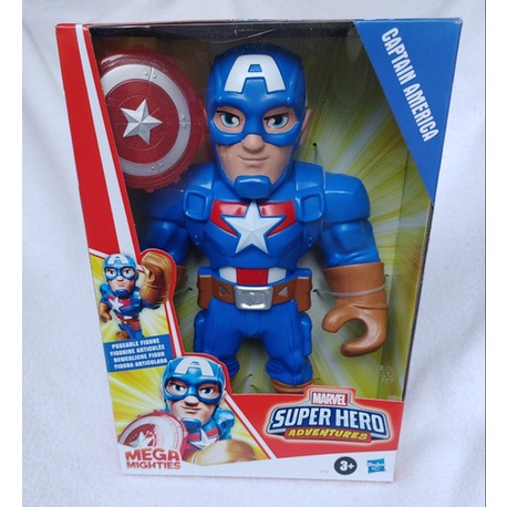 Mô hình đồ chơi có khớp Captain America Mega Fighter (Marvel Super Hero Adventures) (Chính hãng Hasbro)