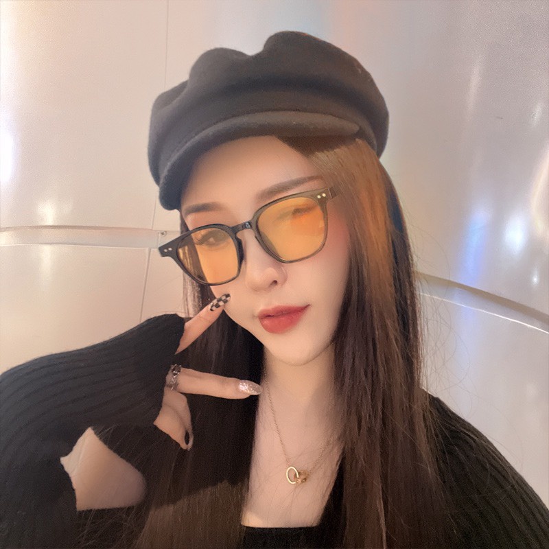Kính Mắt Thời Trang 2 Chấm Ngang Màu Orangge Mẫu Mới Nhất Siêu Hot