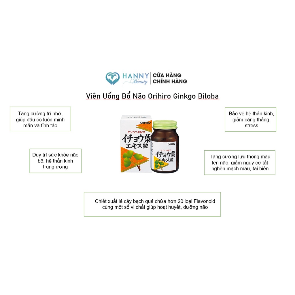 Viên Uống Bổ Não Orihiro Ginkgo Biloba 240 Viên