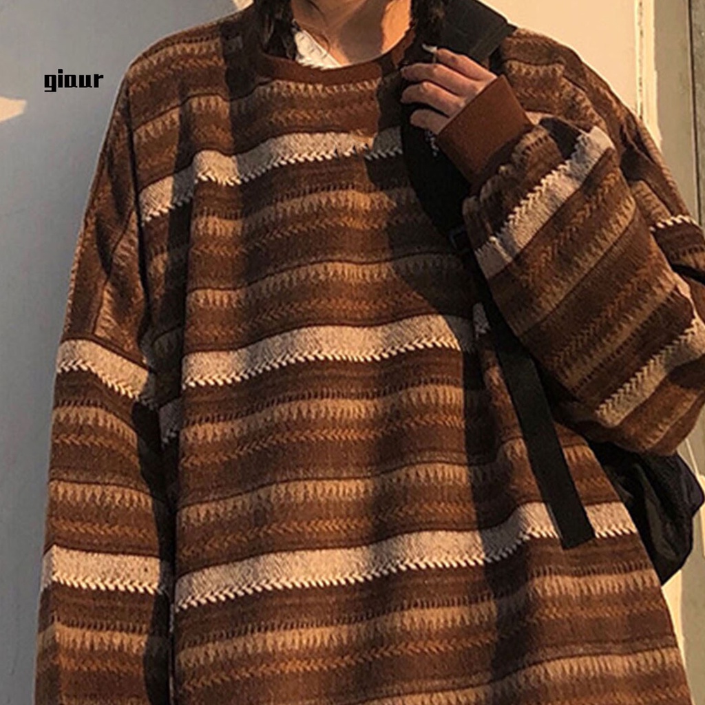Áo sweater cổ tròn dáng rộng thời trang cho nữ
