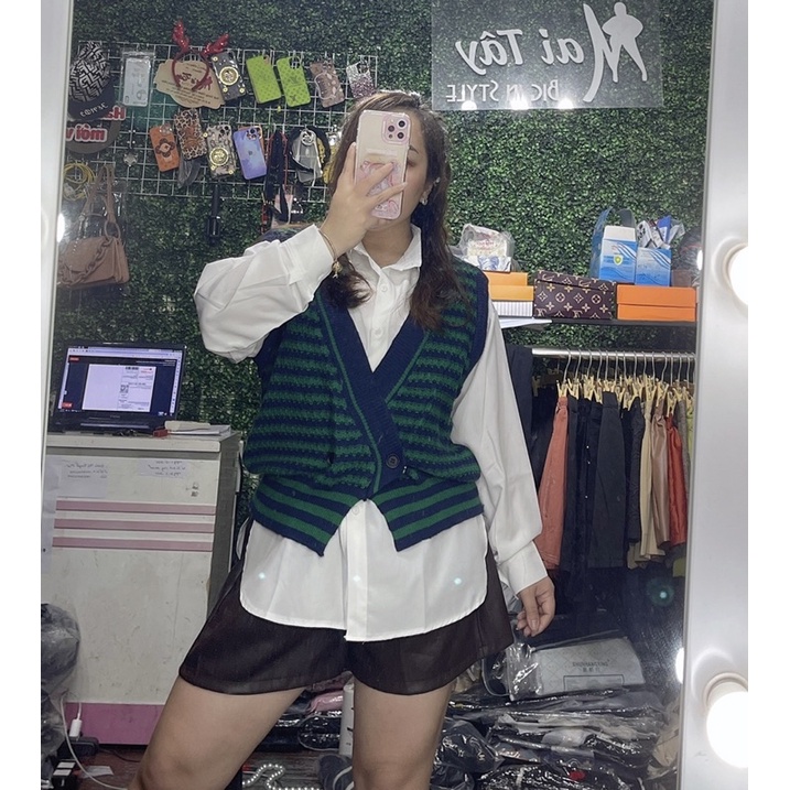 Áo Len gile kẻ chéo hàng loại 1  ( gile bán rời )