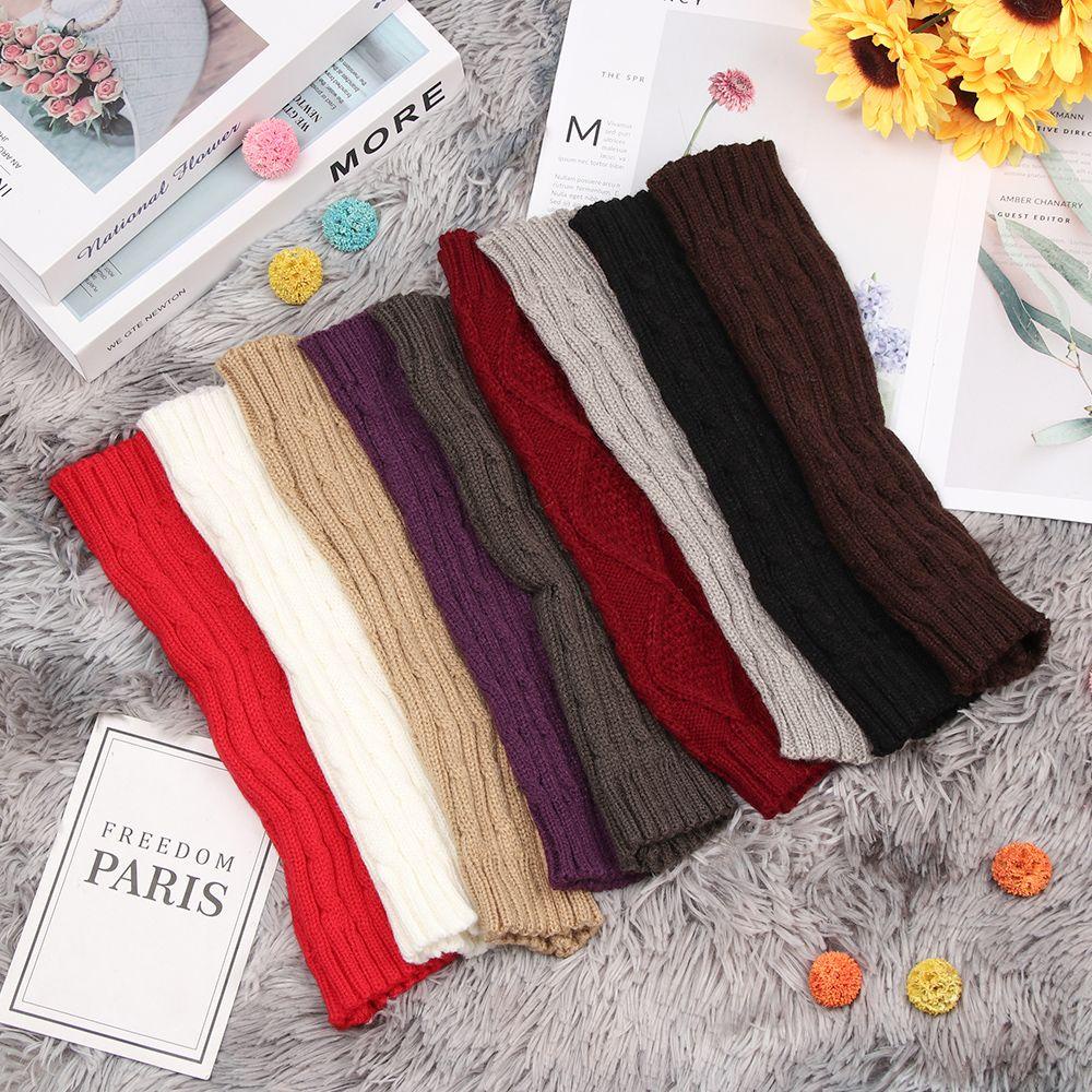 Găng Tay Len Dài 30cm Hở Ngón Co Giãn Dày Dặn Ấm Áp