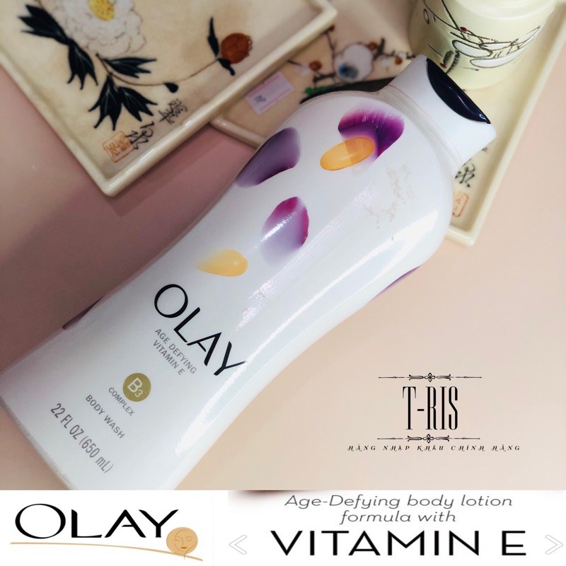 FSSMAR27 GIẢM 20% - FSSMAR27 GIẢM 60%[USA] Sữa tắm Olay Age-Defying Formula with Vitamin E 650ml( Chống lão hoá) CHÍNH H