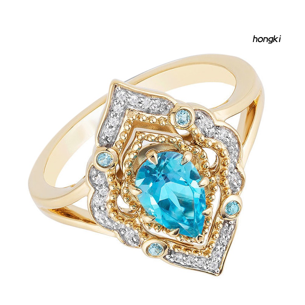 Nhẫn Đính Đá Xanh Thời Trang Cho Nữ