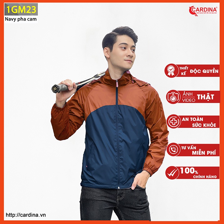 Áo Khoác Nam Cao Cấp  𝐂𝐀𝐑𝐃𝐈𝐍𝐀 Có Túi Đựng Siêu Gọn, Chất Gió Trơn 2 Lớp Lót Lưới Siêu Cản Gió, Cản Bụi, Chống Nước