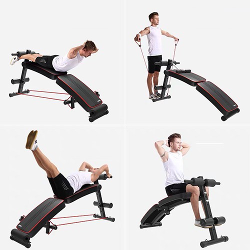 Ghế tập bụng - máy gập cơ bụng đa năng phòng gym dáng cong tập thể dục - lưng -hông