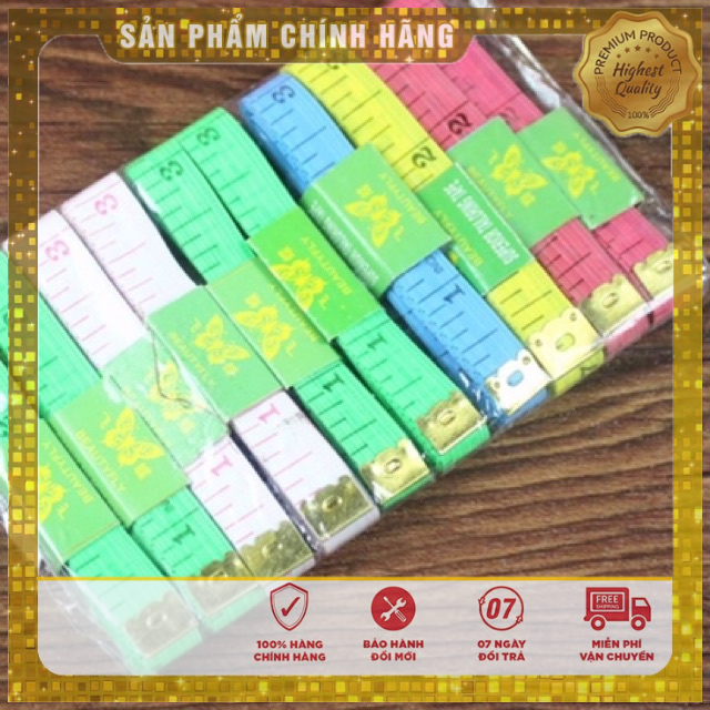 (Bán Sỉ ) 1 LỐ 12 SỢI Thước Dây Mềm Đầu Thép Đo Vòng Bụng Eo 3 Vòng 1.5 Mét - Đo Quần Áo, Quà Tặng Giảm Cân