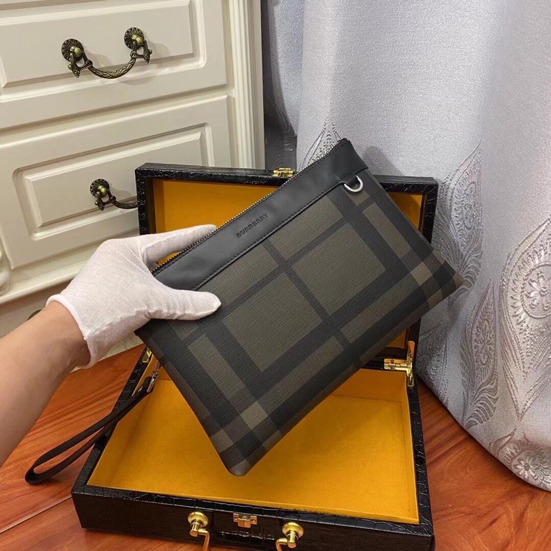 Ví cầm tay Burberry- da thật cao cấp chuẩn Au nhập khẩu new fullbox