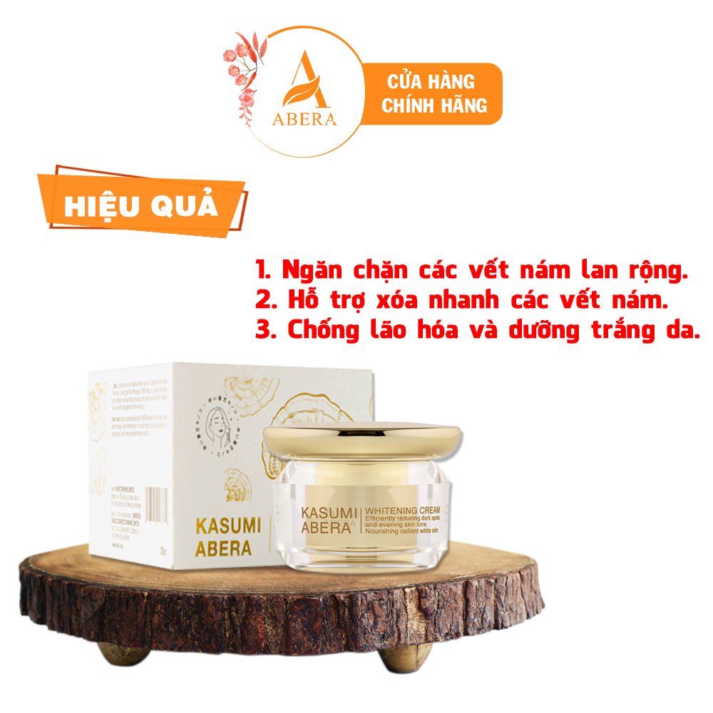 Combo, serum mờ thâm, Serum Nghệ Đỏ Nano ABERA, kem mờ nám Kasumi ABERA, kem mờ nám và dưỡng trắng da Kasumi chính hãng