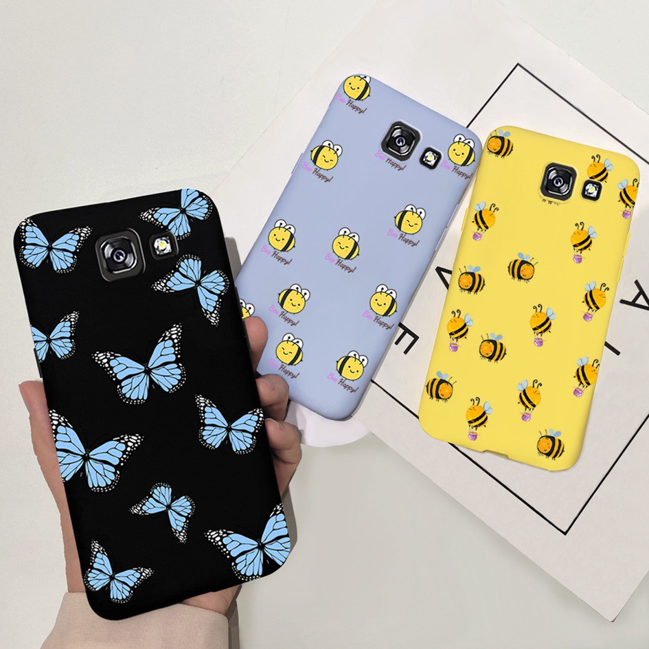 Ốp điện thoại silicon TPU mềm hình bông hoa ong bướm cho Samsung Galaxy A5 2017 A520F Samsung A5 2016 A510F A510Y