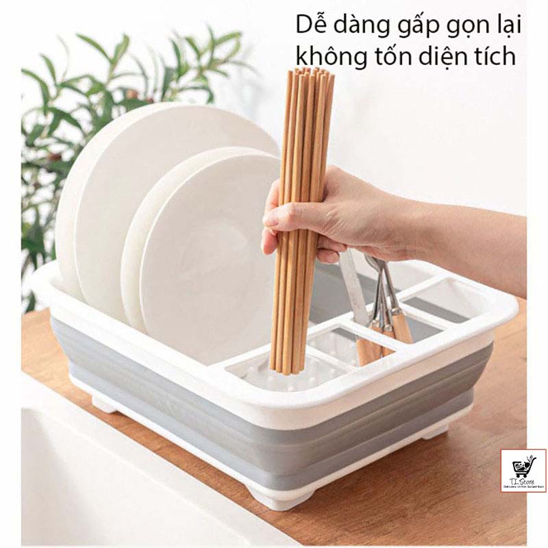 Chậu úp bát gấp gọn đa năng thông minh 2 in 1, nhựa PP cao cấp, tiện dụng (CHẬU ÚP BÁT)