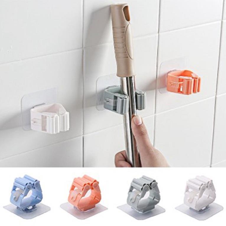 Móc dán tường kẹp giữ cây lau nhà Móc treo chổi chịu lực 6kg MS1626
